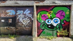malowanie bram garażowych street art